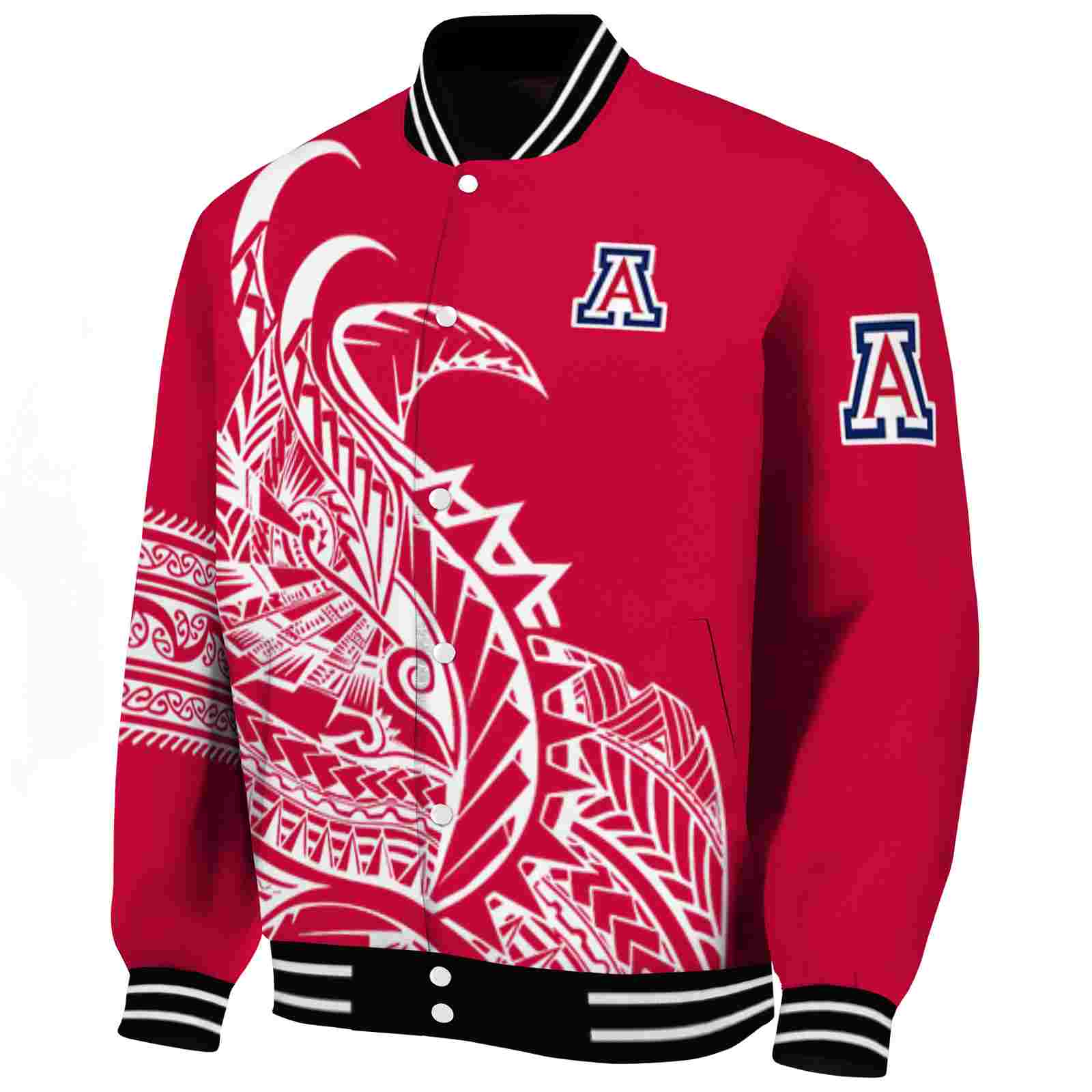 Arizona Wildcats Tribal Art Red White Black Varsity Jacket