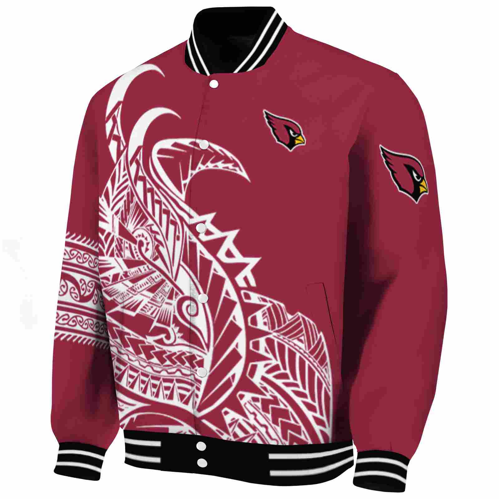 Arizona Cardinals Tribal Art Red White Black Varsity Jacket