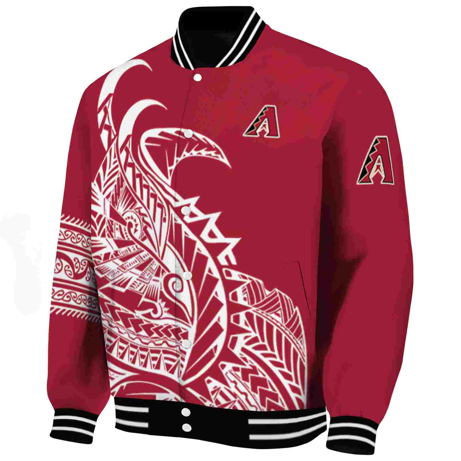 Arizona Diamondbacks Tribal Art Red White Black Varsity Jacket