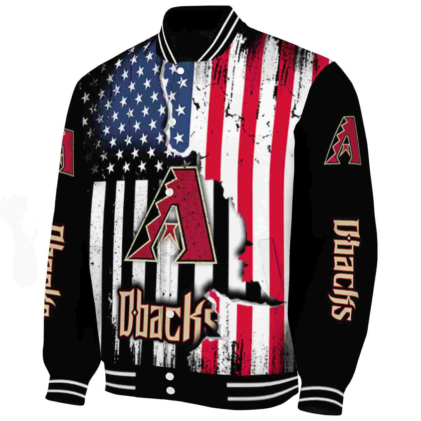 Arizona Diamondbacks Patriotic Theme Black Varsity Jacket