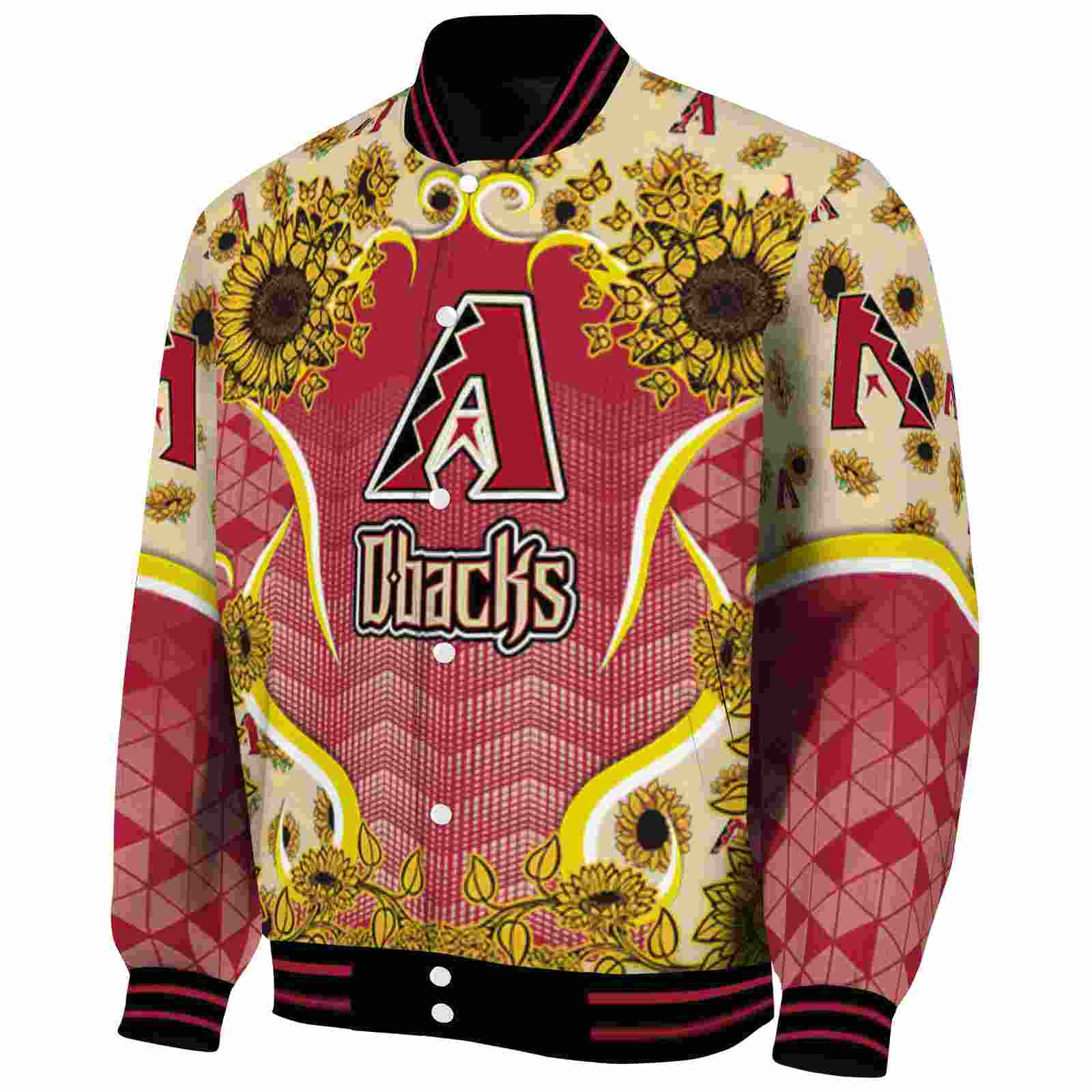 Arizona Diamondbacks Sunflower Bloom Red Yellow Varsity Jacket