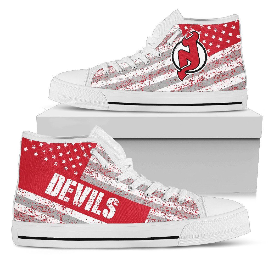 America Flag Italic Vintage Style New Jersey Devils High Top Shoes Printed For Men And Women - Image 2