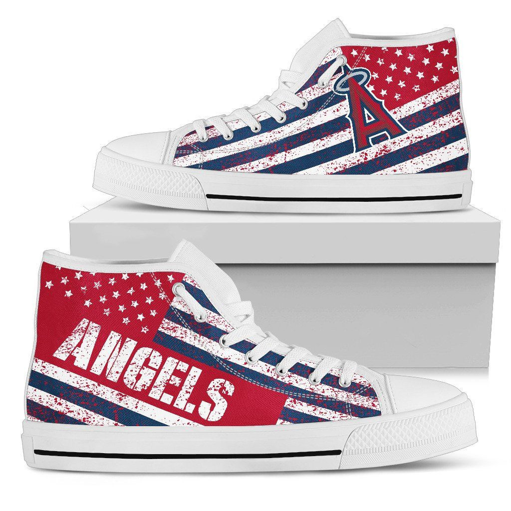 America Flag Italic Vintage Style Los Angeles Angels High Top Shoes Printed For Men And Women - Image 2