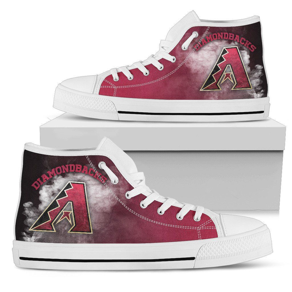 White Smoke Vintage Arizona Diamondbacks High Top Shoes Printed For Men And Women - Image 2