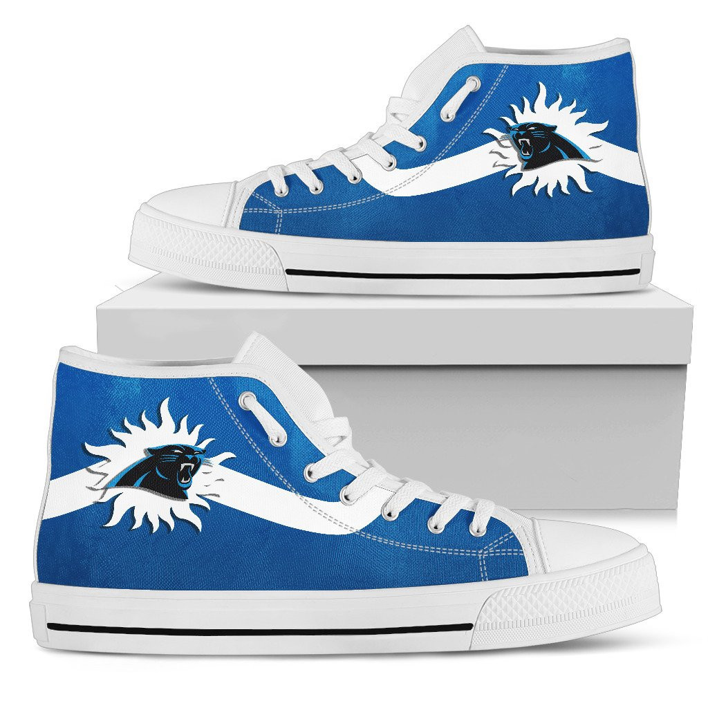 Simple Van Sun Flame Carolina Panthers High Top Shoes Printed For Men And Women - Image 2