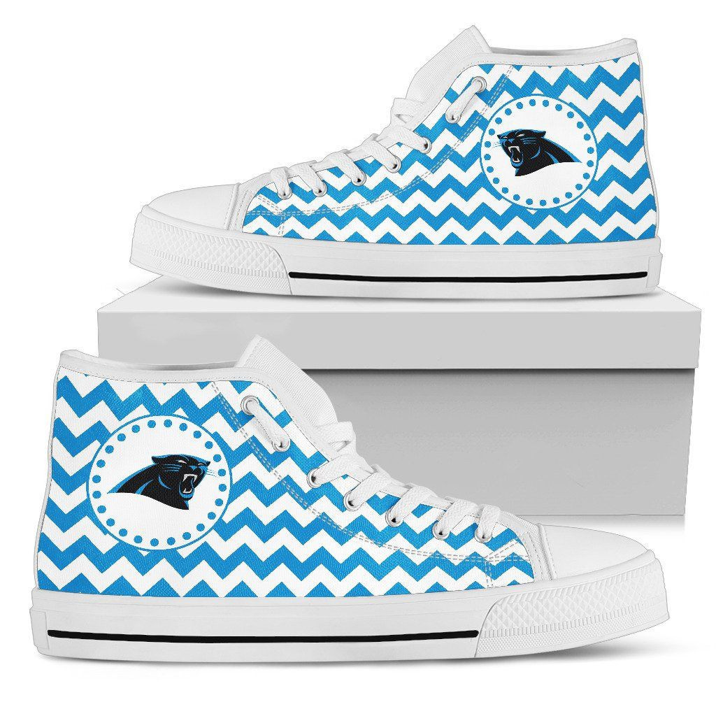 Chevron Broncos Carolina Panthers High Top Shoes Printed For Men And Women - Image 2