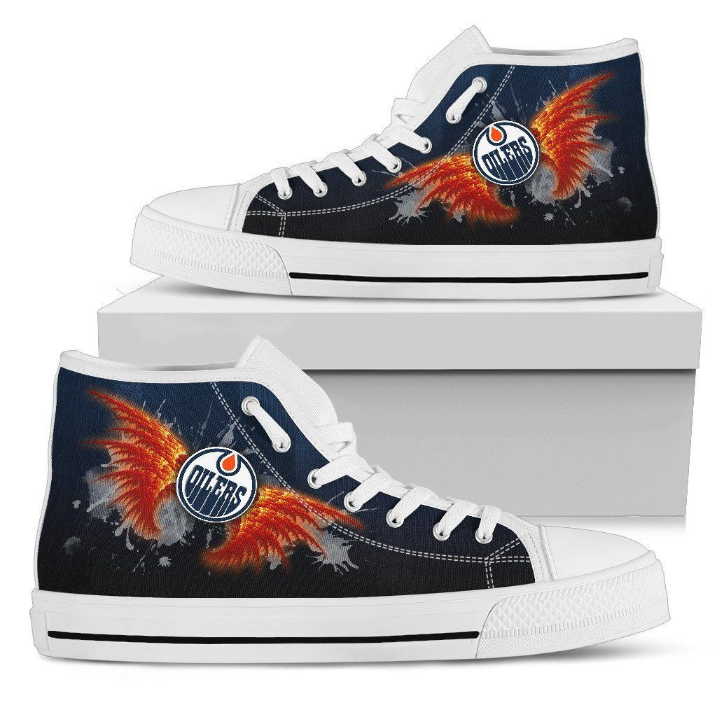 Angel Wings Edmonton Oilers High Top Shoes Printed For Men And Women - Image 2