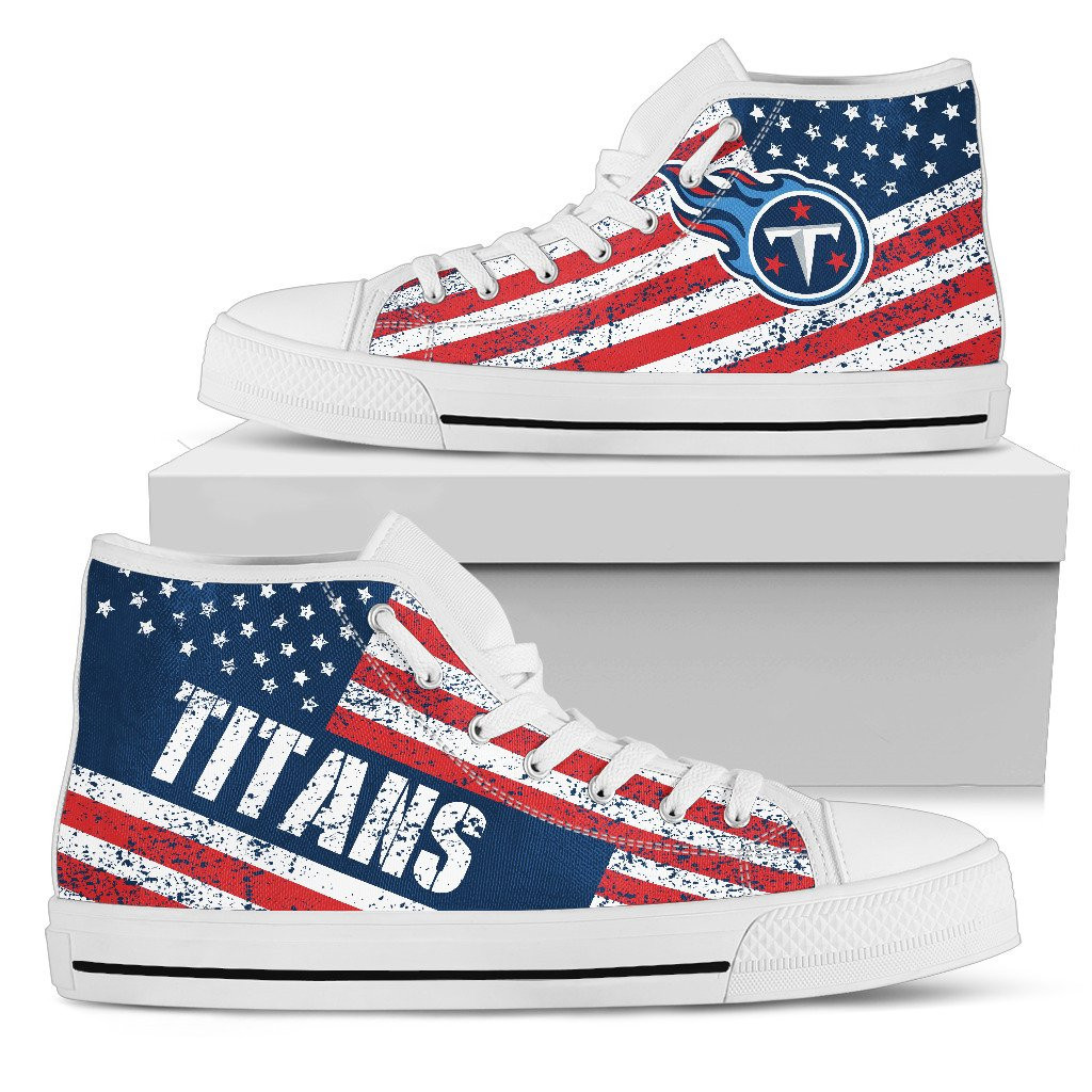 America Flag Italic Vintage Style Tennessee Titans High Top Shoes Printed For Men And Women - Image 2