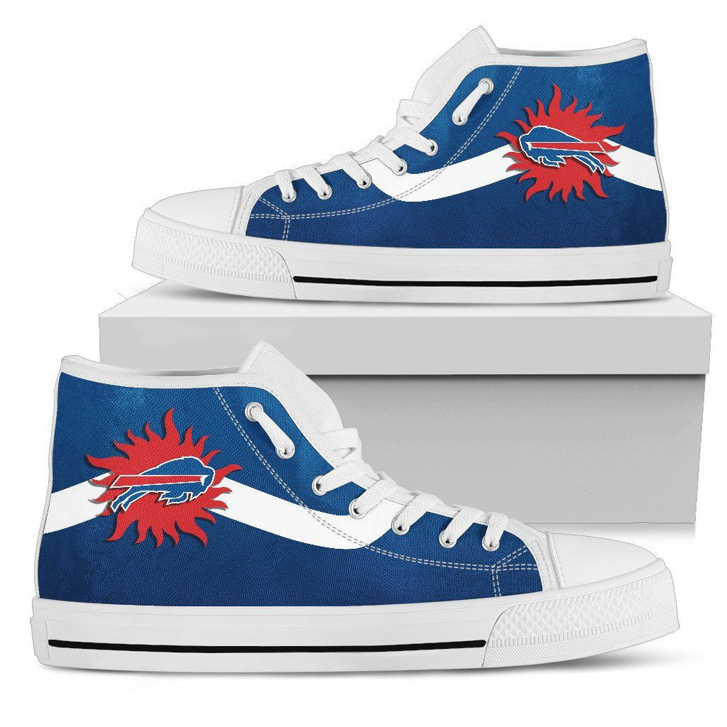 Simple Van Sun Flame Buffalo Bills High Top Shoes Printed For Men And Women - Image 2