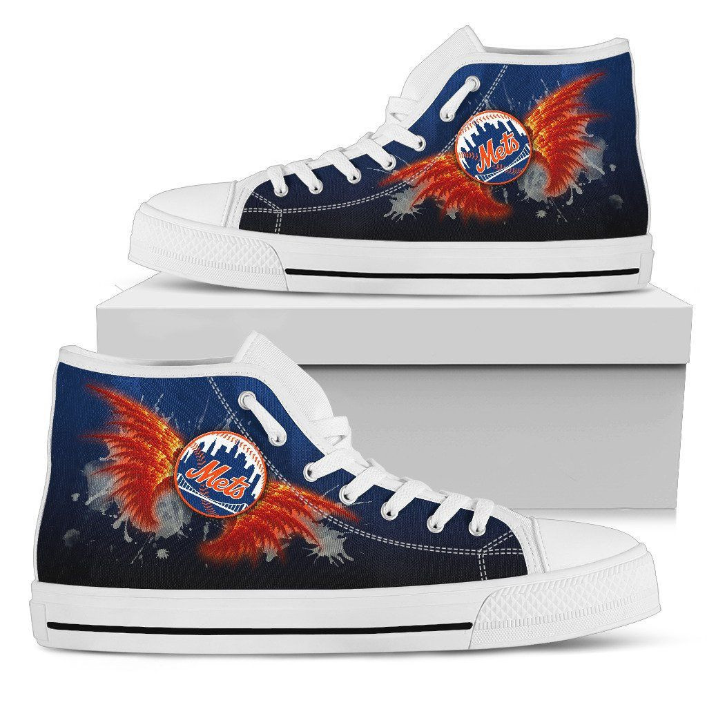 Angel Wings New York Mets High Top Shoes Printed For Men And Women - Image 2