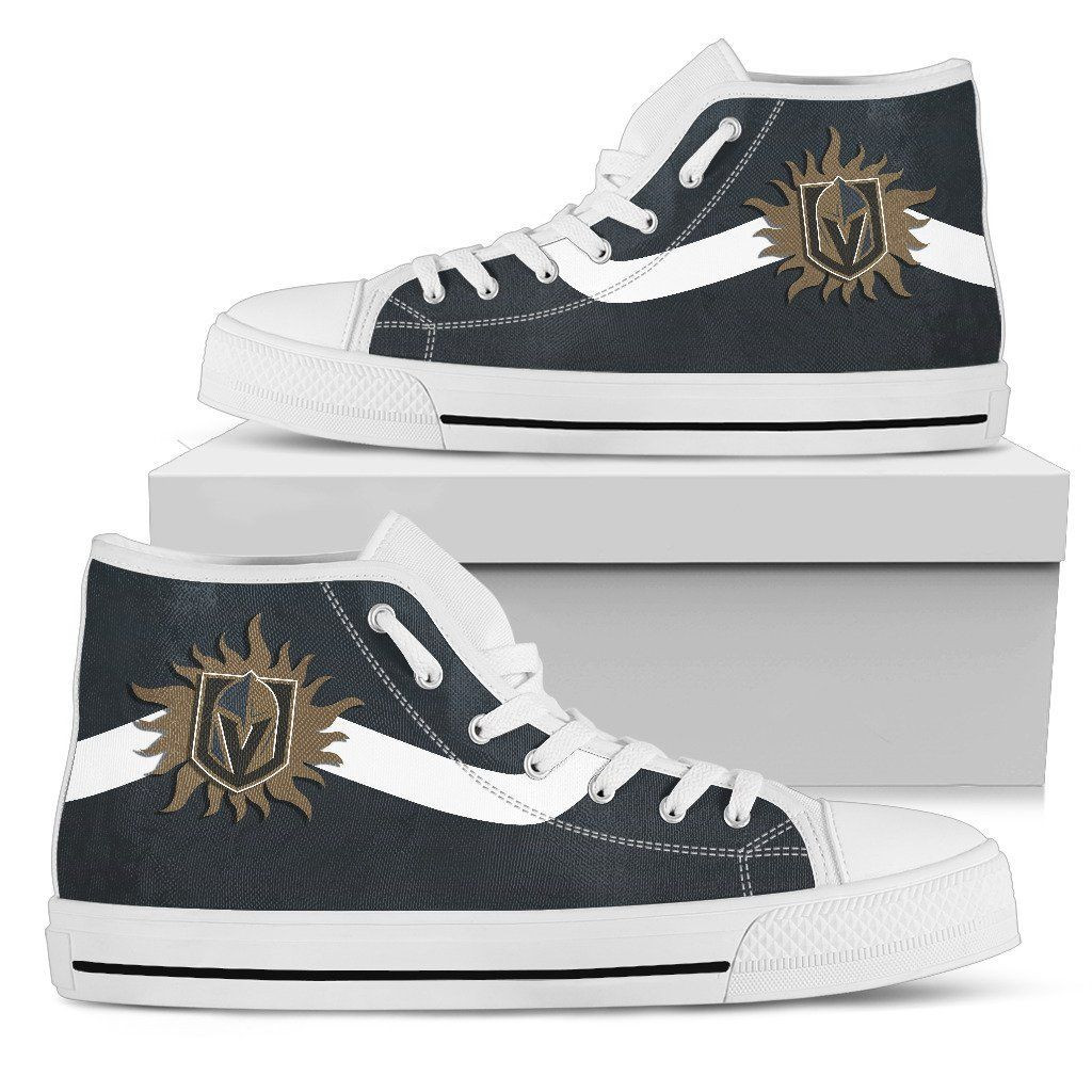 Simple Van Sun Flame Vegas Golden Knights High Top Shoes Printed For Men And Women - Image 2