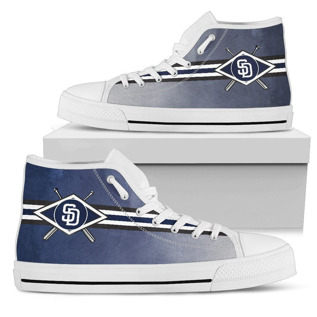 Double Stick Check San Diego Padres High Top Shoes Printed For Men And Women - Image 2