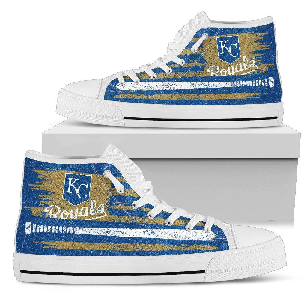 American Flag Vintage Baseball Kansas City Royals High Top Shoes Printed For Men And Women - Image 2