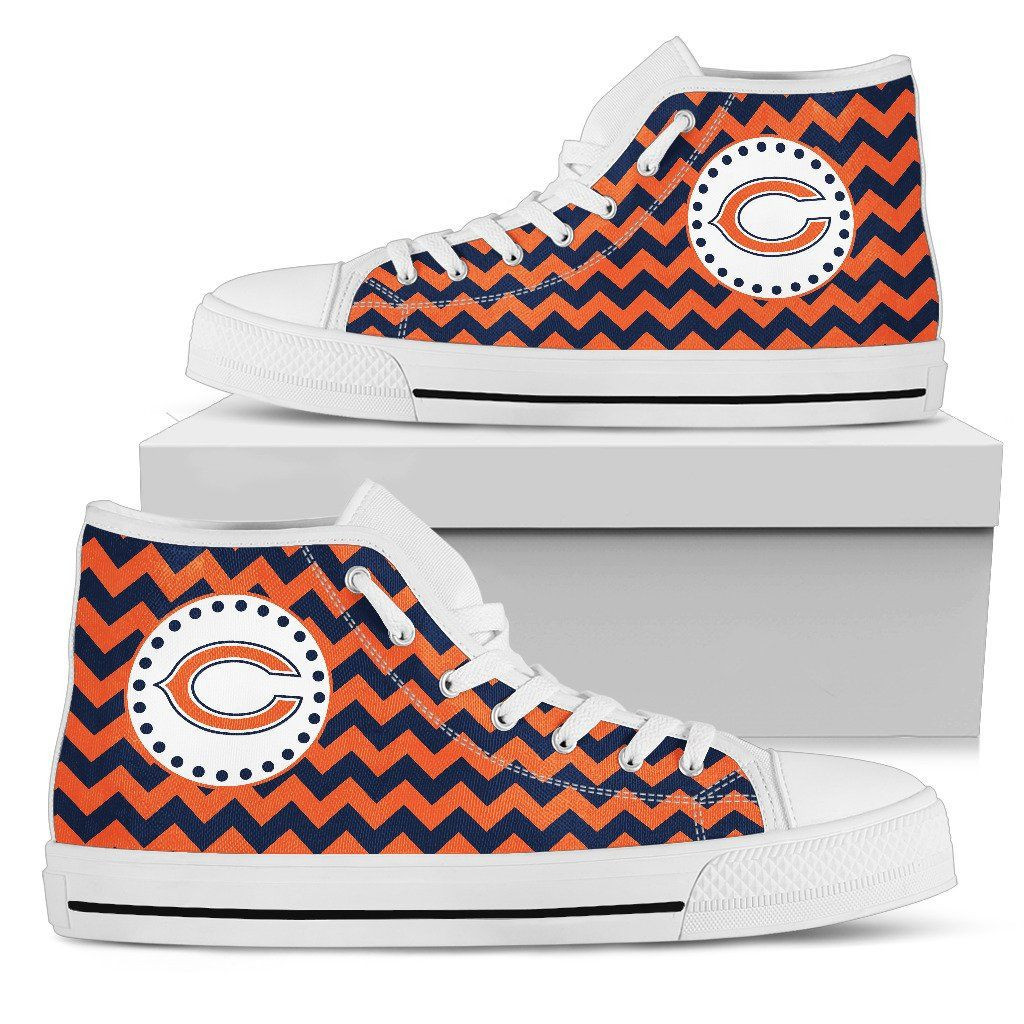 Chevron Broncos Chicago Bears High Top Shoes Printed For Men And Women - Image 2