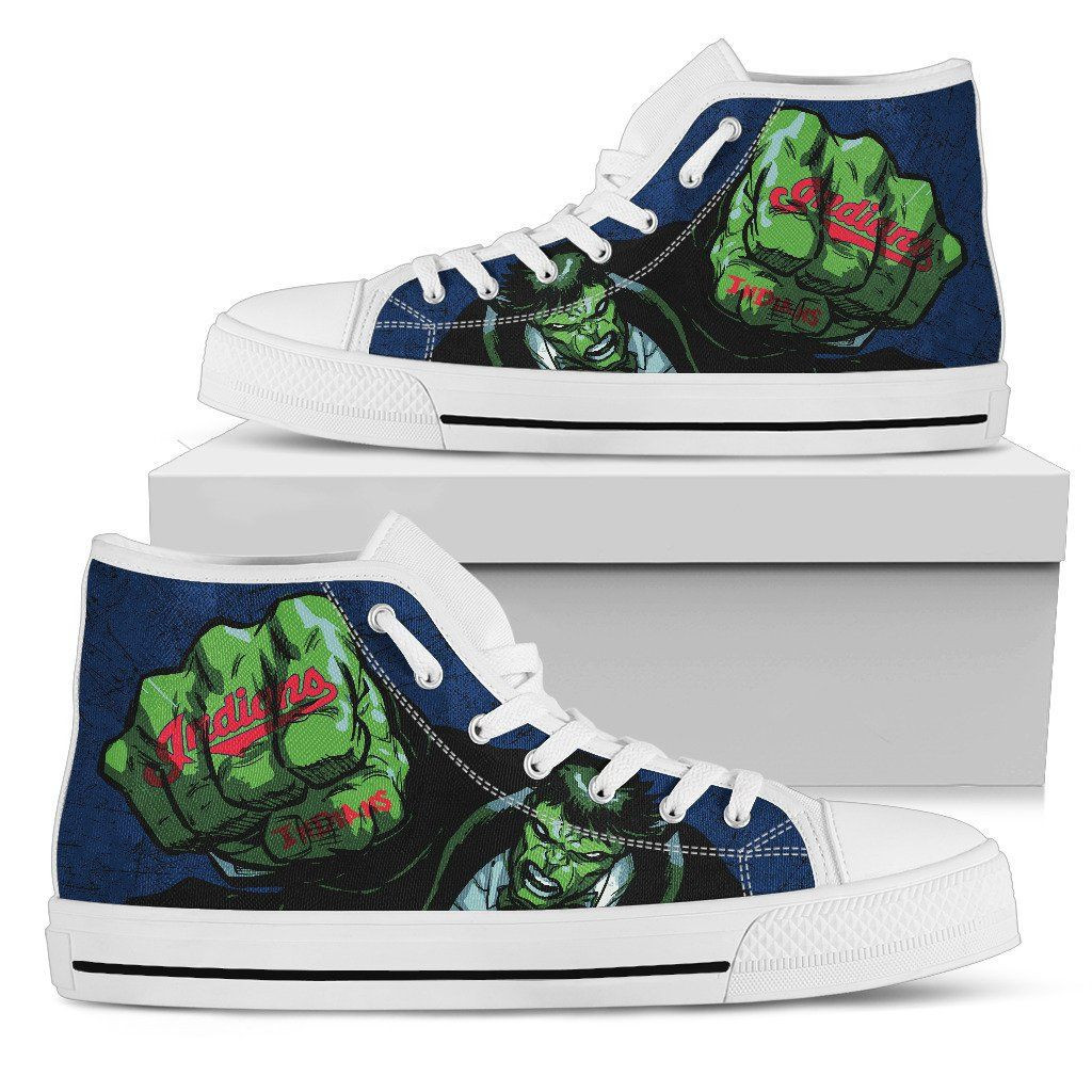 Hulk Punch Cleveland Indians High Top Shoes Printed For Men And Women - Image 2