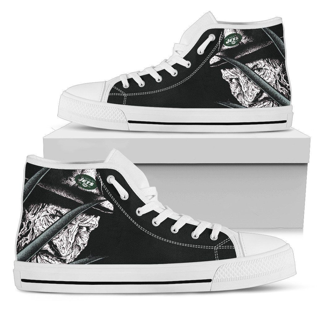 New York Jets Nightmare Freddy Colorful High Top Shoes Printed For Men And Women - Image 2