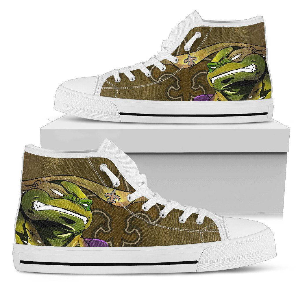 Turtle New Orleans Saints Ninja High Top Shoes Printed For Men And Women - Image 2
