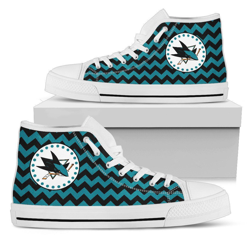 Chevron Broncos San Jose Sharks High Top Shoes Printed For Men And Women - Image 2