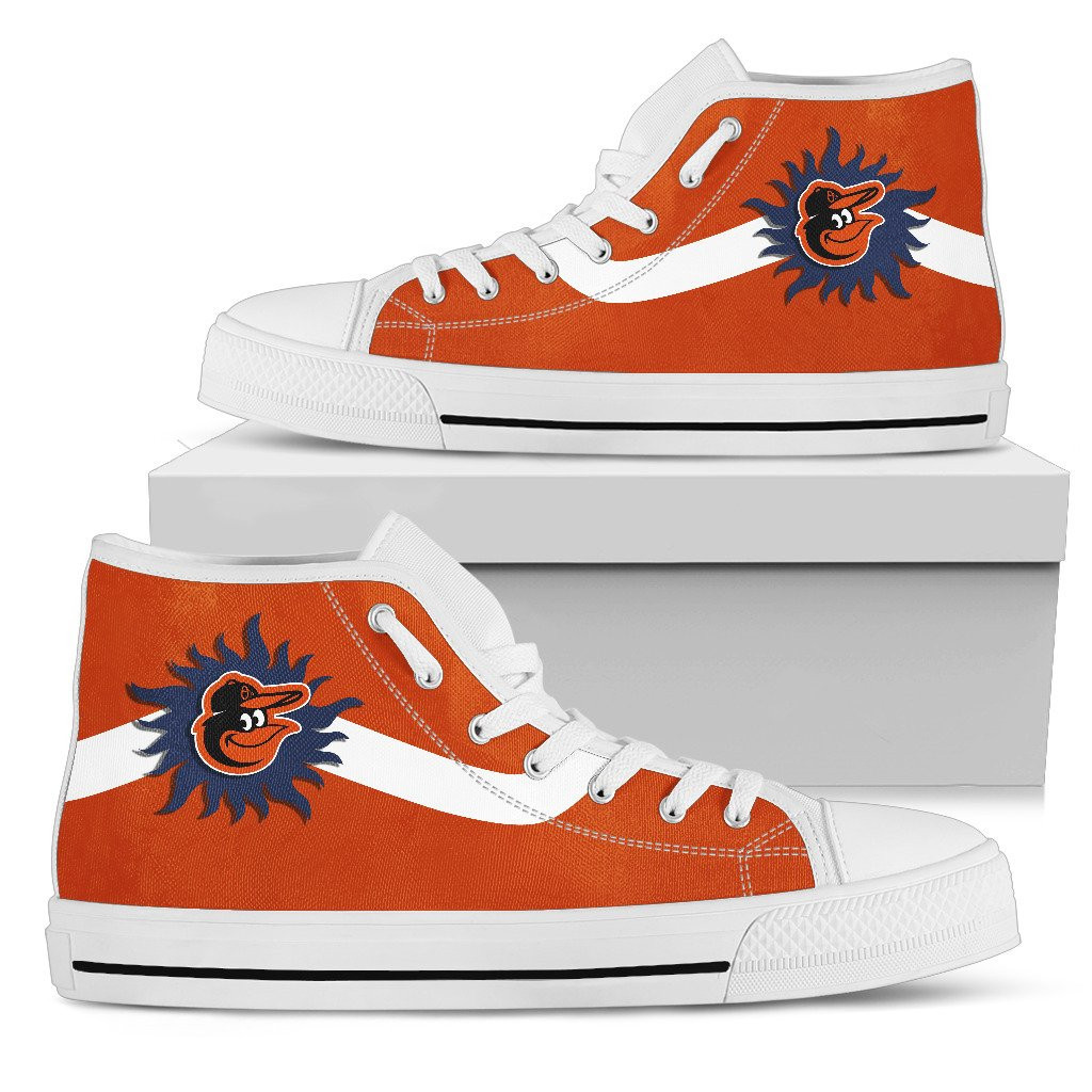 Simple Van Sun Flame Baltimore Orioles High Top Shoes Printed For Men And Women - Image 2