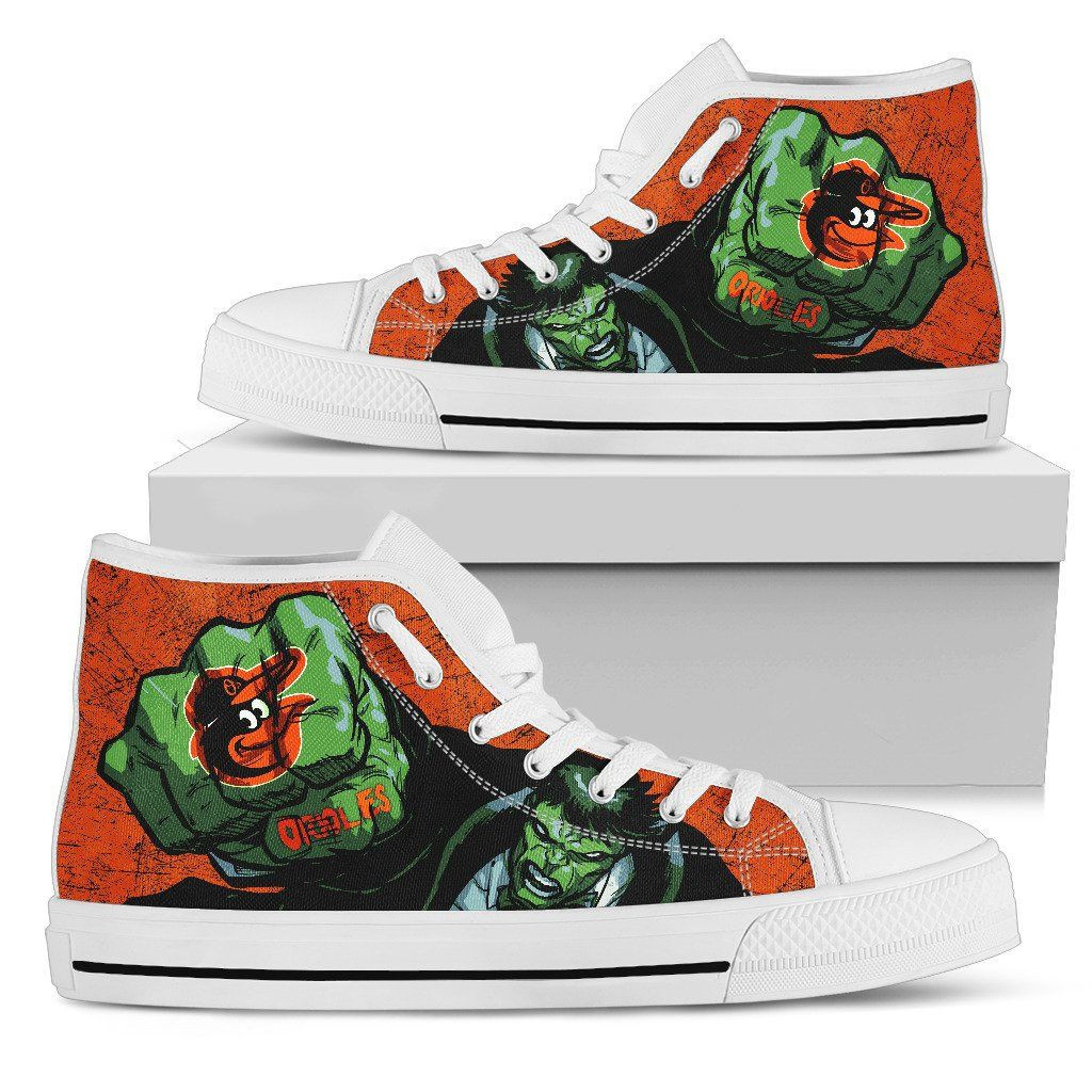 Hulk Punch Baltimore Orioles High Top Shoes Printed For Men And Women - Image 2