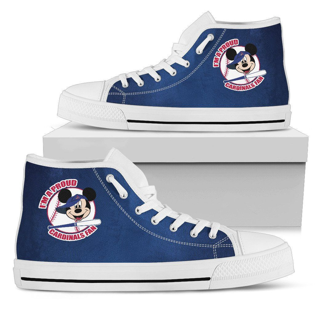 St. Louis Cardinals Fan Mickey Circle High Top Shoes Printed For Men And Women - Image 2