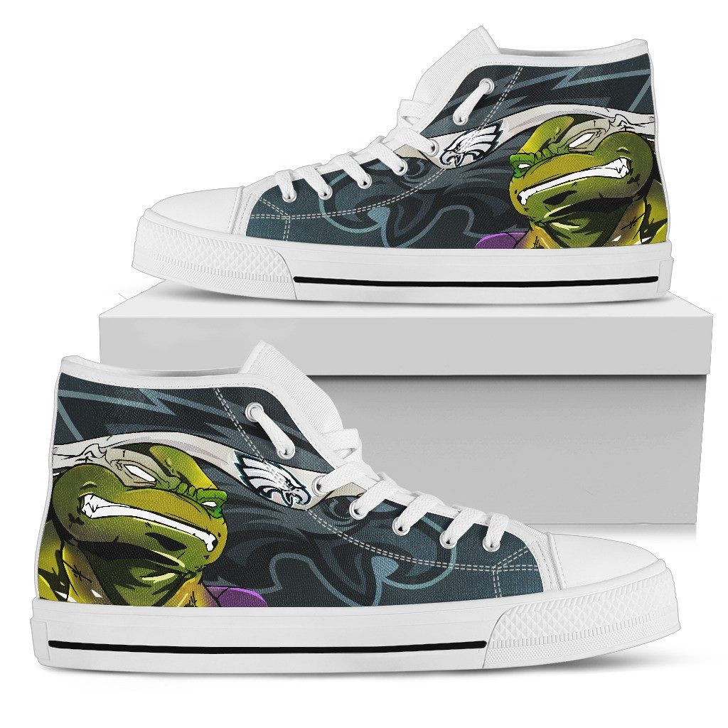 Turtle Philadelphia Eagles Ninja High Top Shoes Printed For Men And Women - Image 2