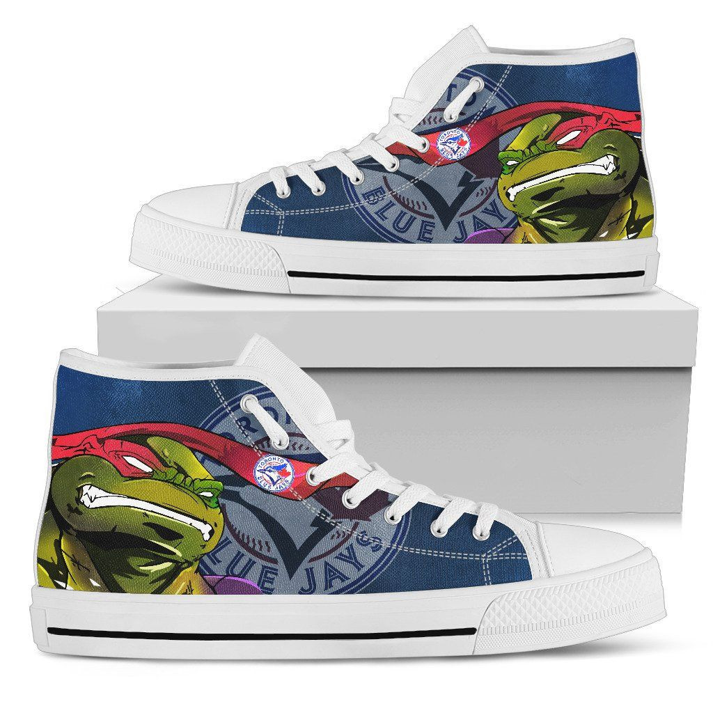 Turtle Toronto Blue Jays Ninja High Top Shoes Printed For Men And Women - Image 2