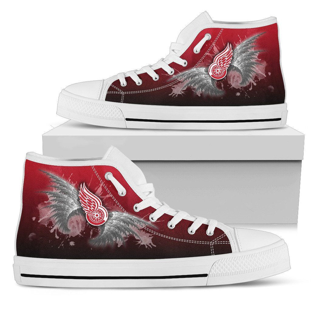 Angel Wings Detroit Red Wings High Top Shoes Printed For Men And Women - Image 2