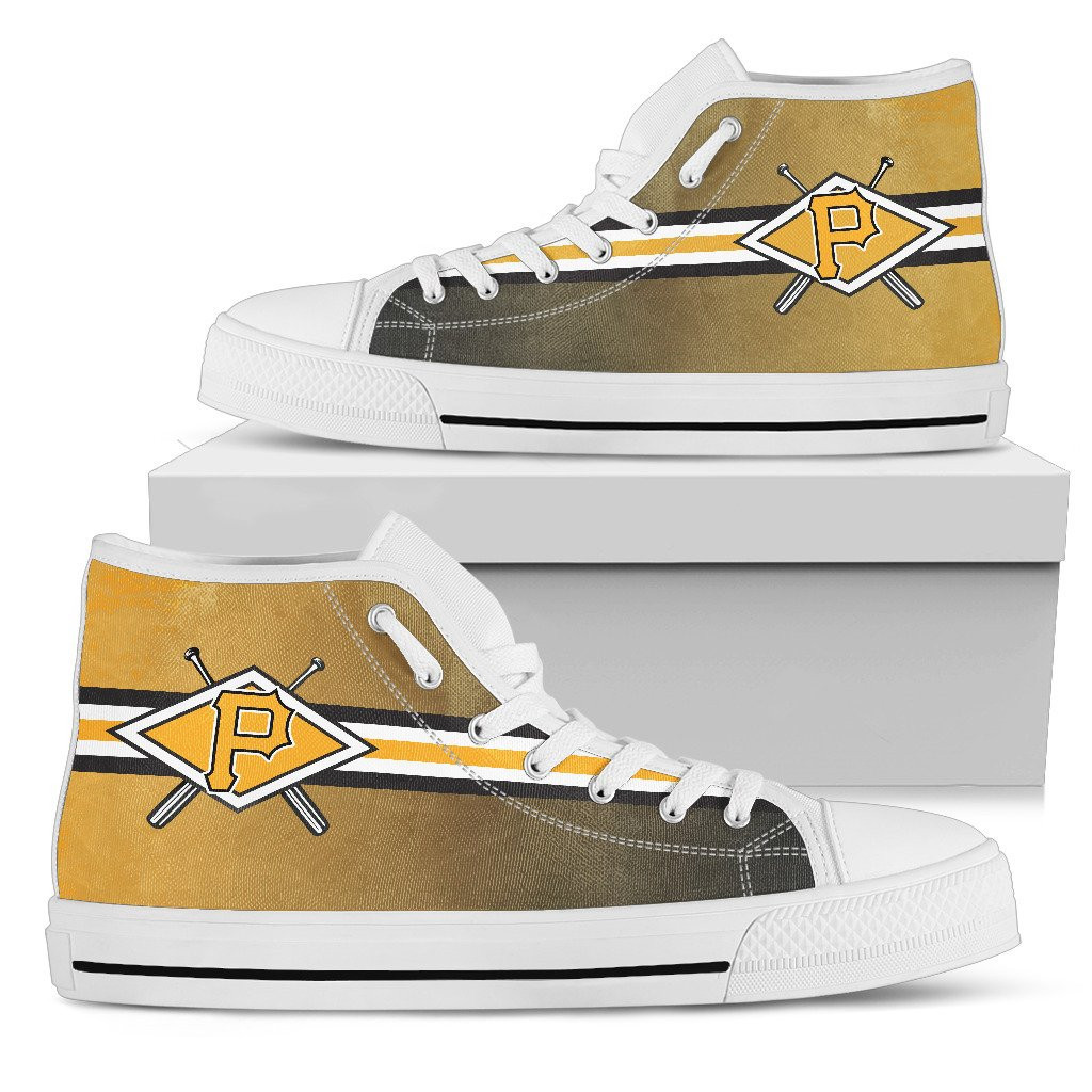 Double Stick Check Pittsburgh Pirates High Top Shoes Printed For Men And Women - Image 2