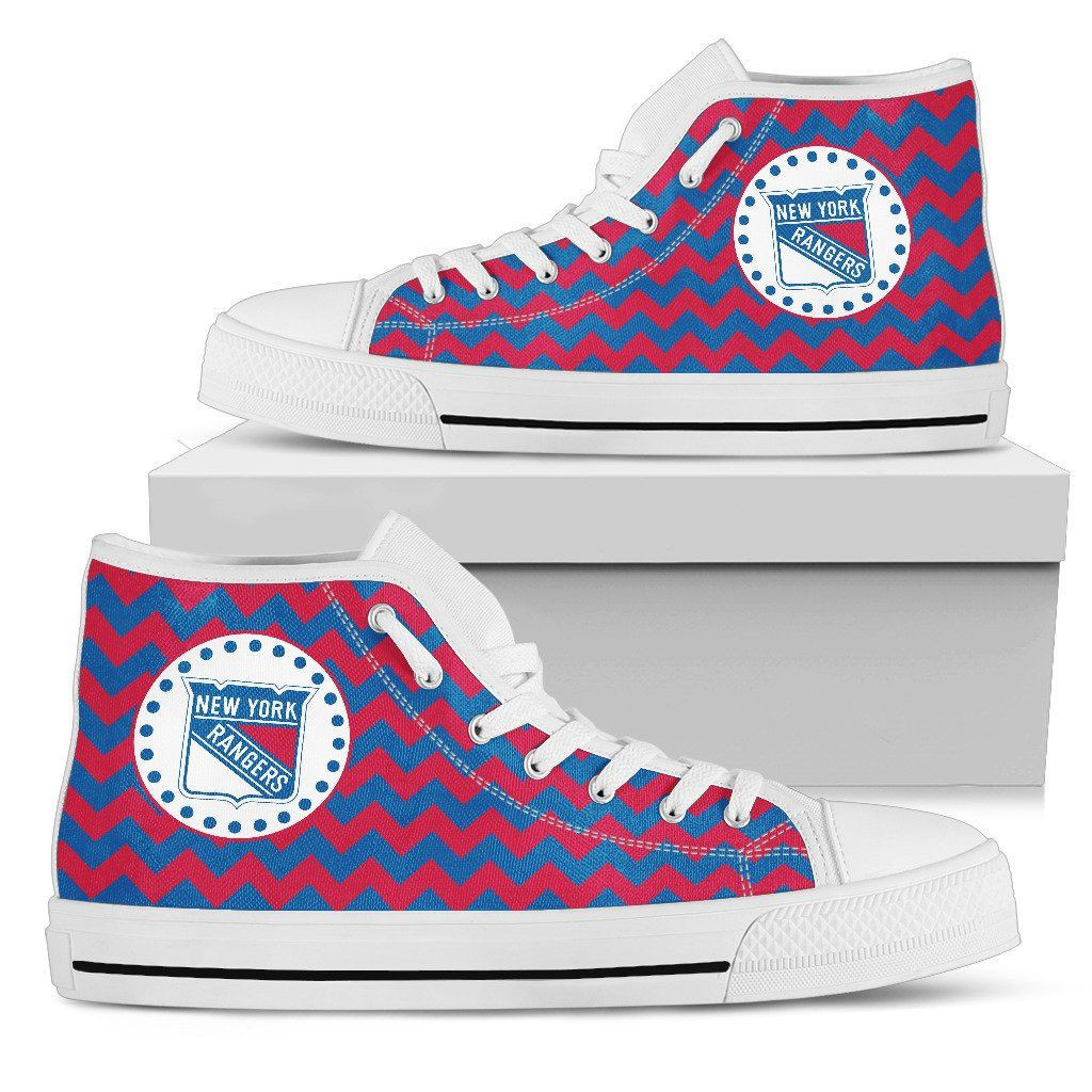 Chevron Broncos New York Rangers High Top Shoes Printed For Men And Women - Image 2