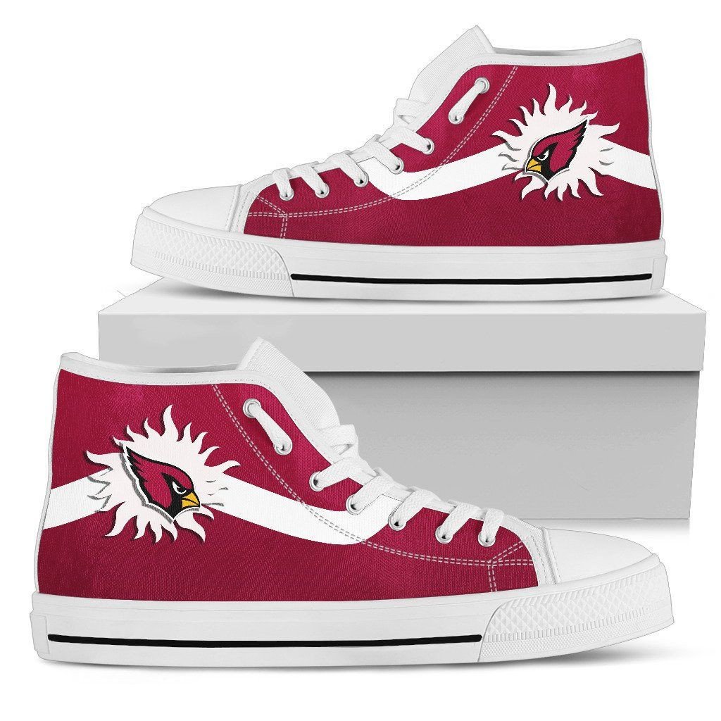 Simple Van Sun Flame Arizona Cardinals High Top Shoes Printed For Men And Women - Image 2