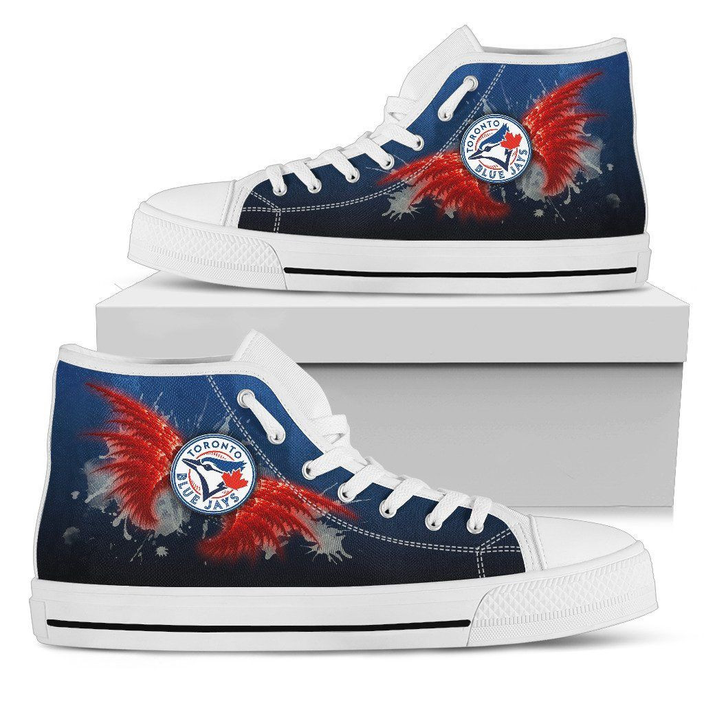 Angel Wings Toronto Blue Jays High Top Shoes Printed For Men And Women - Image 2