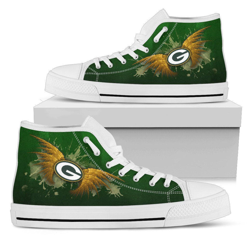 Angel Wings Green Bay Packers High Top Shoes Printed For Men And Women - Image 2