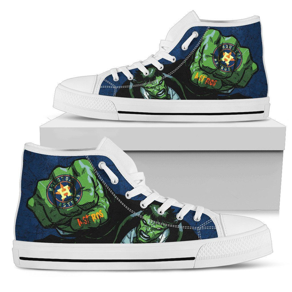 Hulk Punch Houston Astros High Top Shoes Printed For Men And Women - Image 2