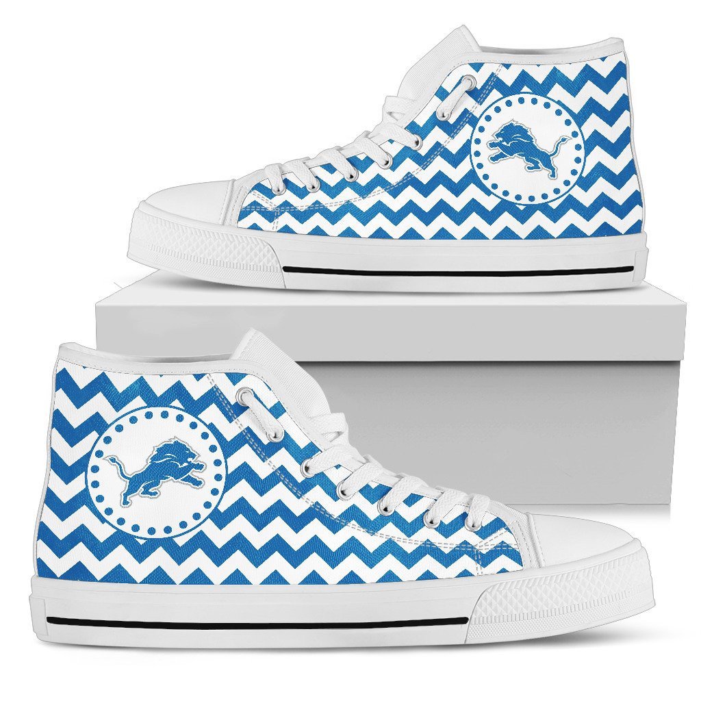 Chevron Broncos Detroit Lions High Top Shoes Printed For Men And Women - Image 2