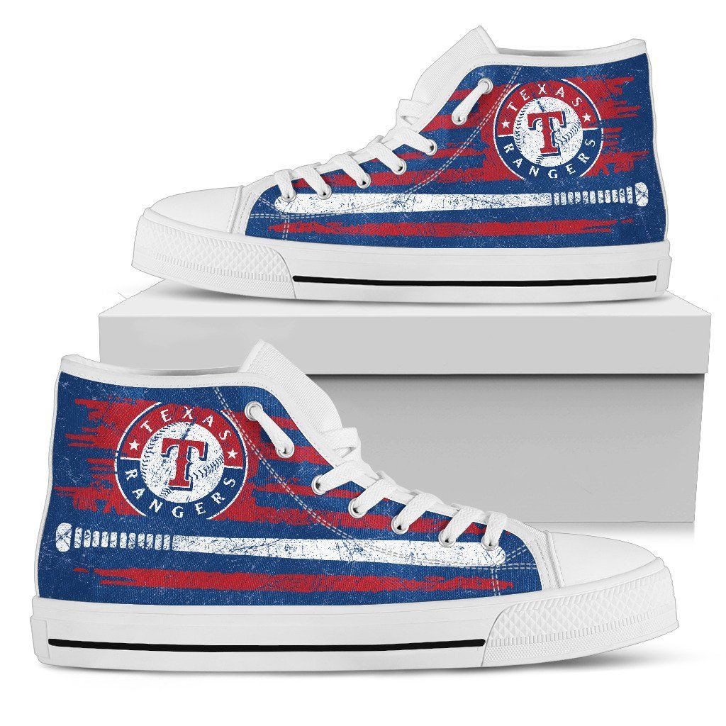 American Flag Vintage Baseball Texas Rangers High Top Shoes Printed For Men And Women - Image 2