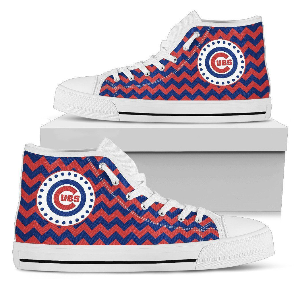 Chevron Broncos Chicago Cubs High Top Shoes Printed For Men And Women - Image 2
