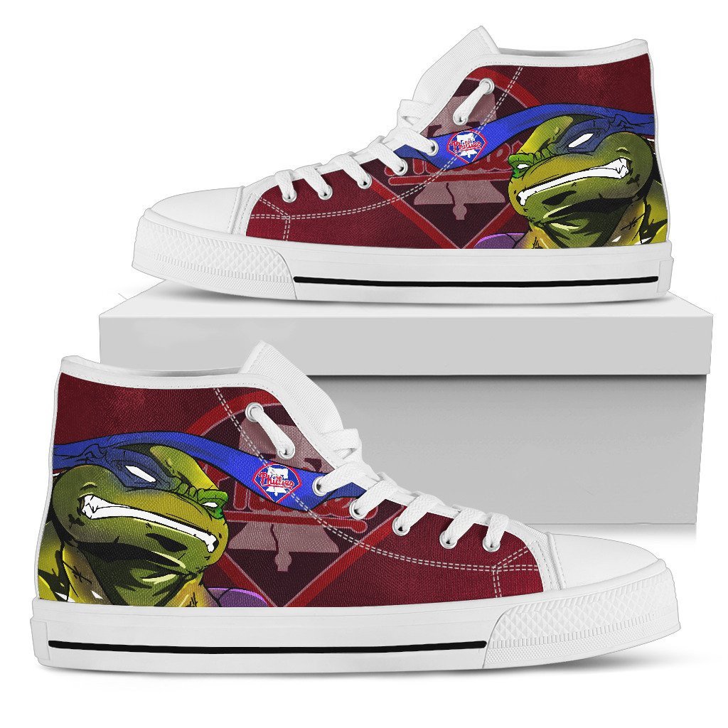 Turtle Philadelphia Phillies Ninja High Top Shoes Printed For Men And Women - Image 2