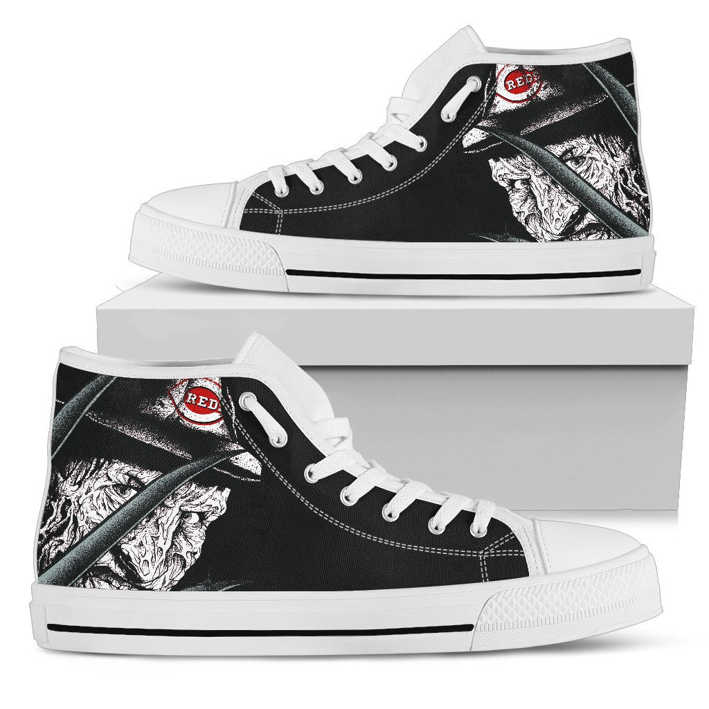 Cincinnati Reds Nightmare Freddy Colorful High Top Shoes Printed For Men And Women - Image 2