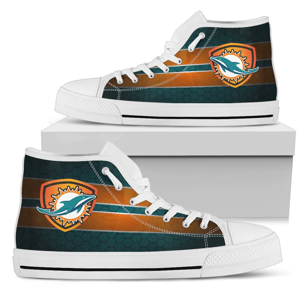 The Shield Miami Dolphins High Top Shoes Printed For Men And Women - Image 2
