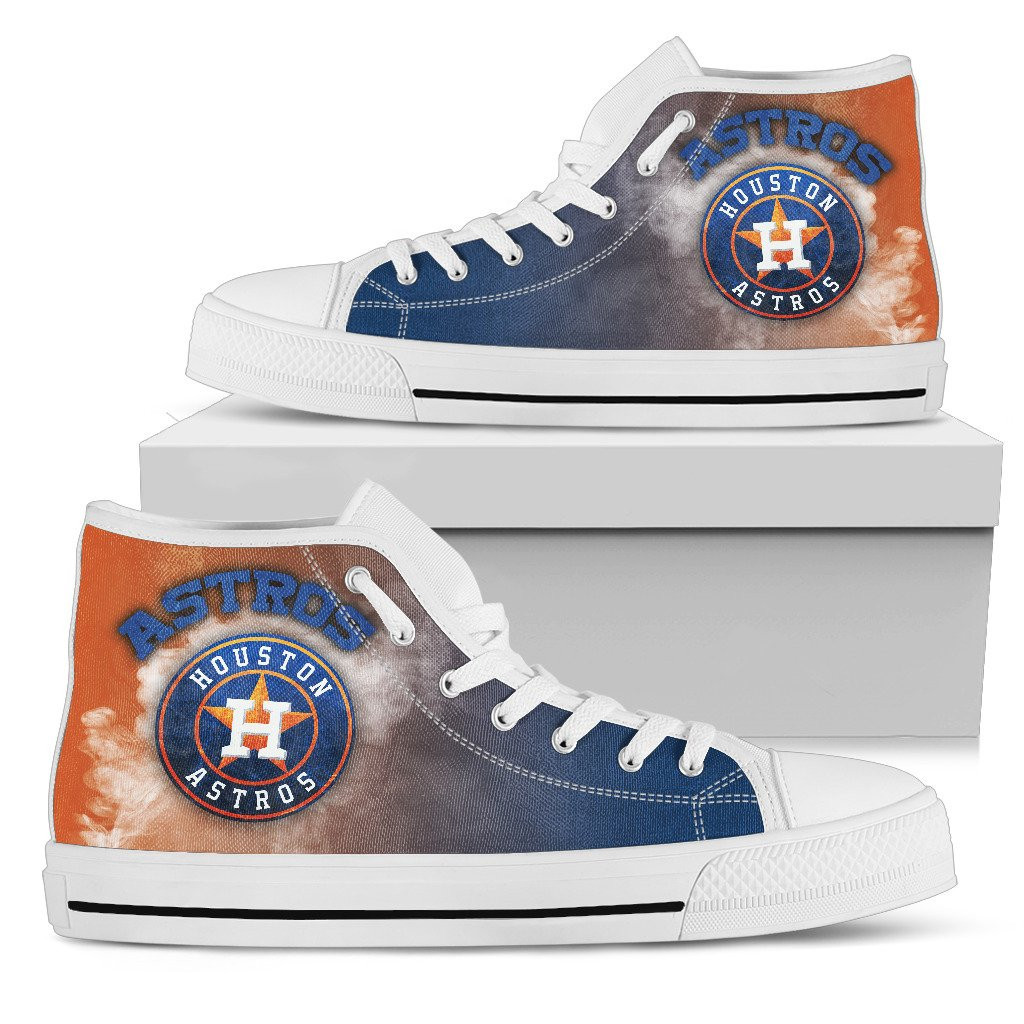 White Smoke Vintage Houston Astros High Top Shoes Printed For Men And Women - Image 2