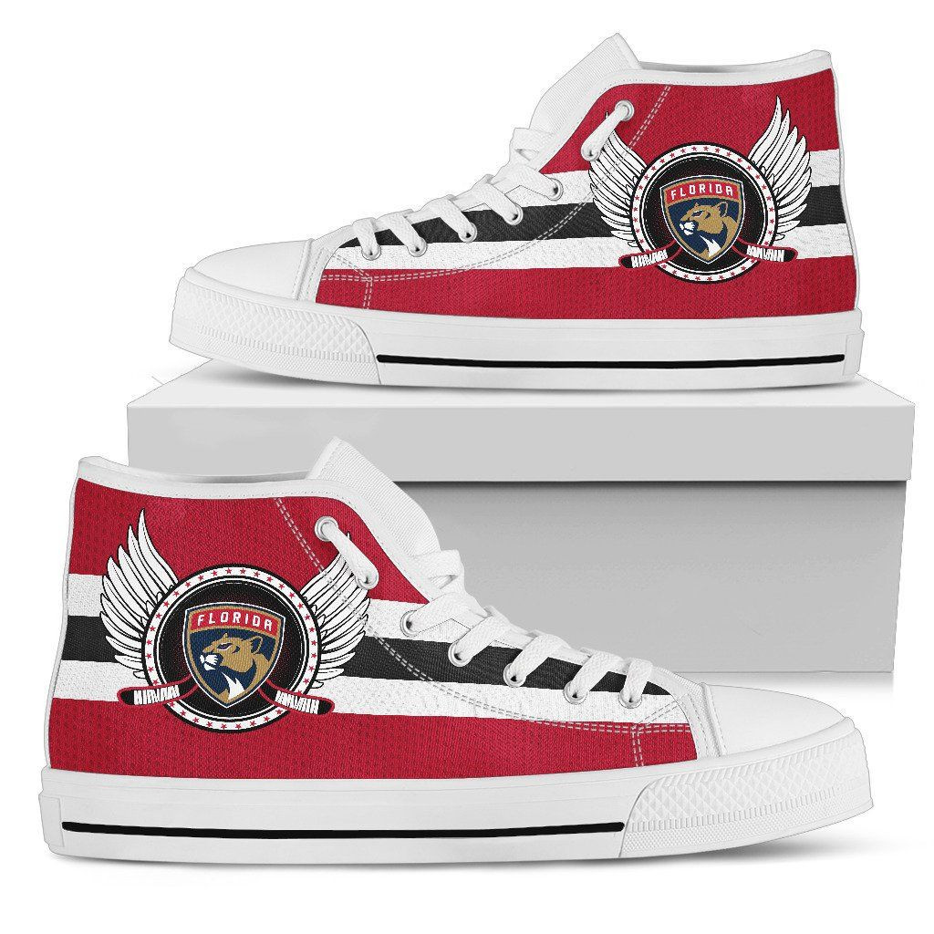 High Top Shoes Printed For Men And Women Florida Panthers Logo Vintage Biker Wings - Image 2