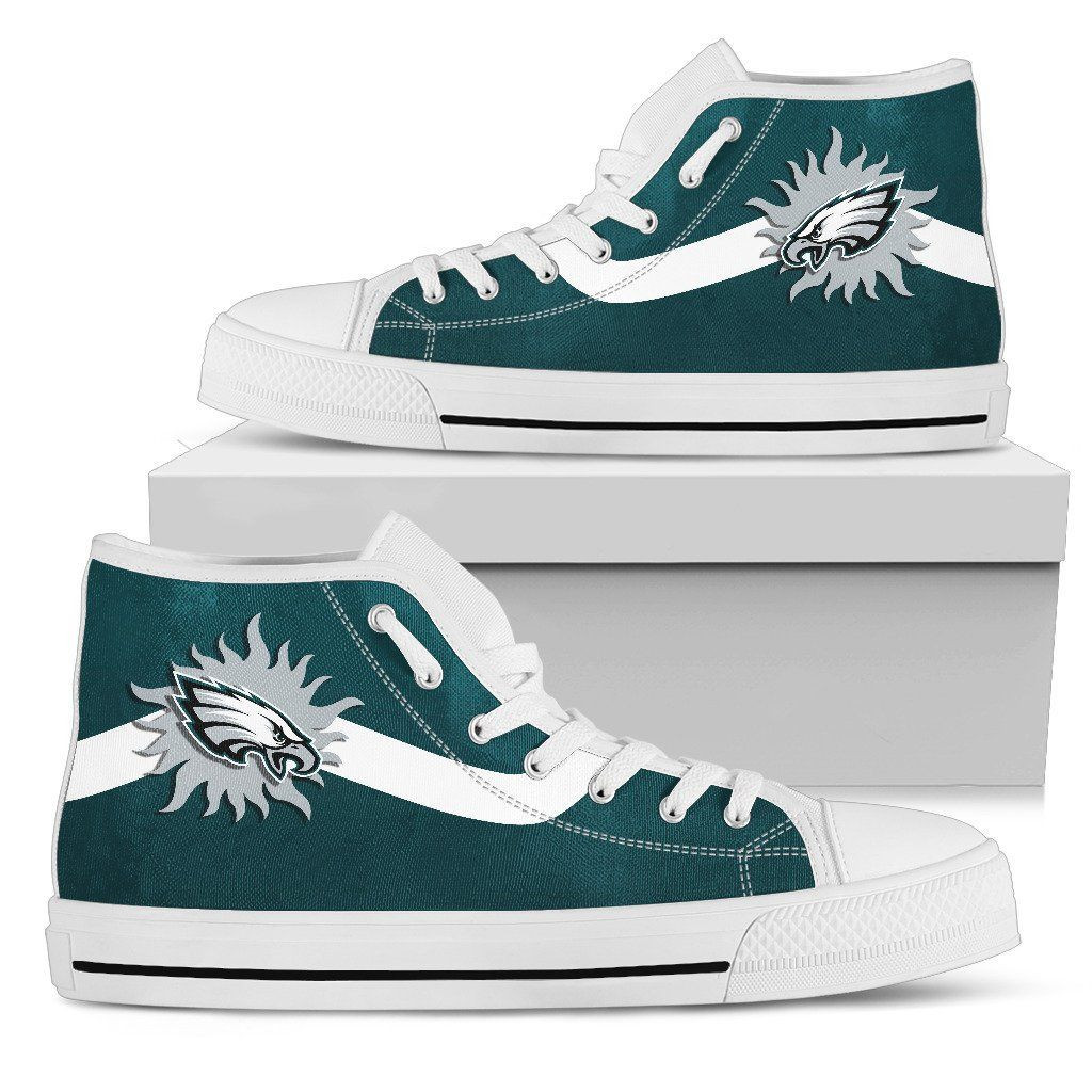 Simple Van Sun Flame Philadelphia Eagles High Top Shoes Printed For Men And Women - Image 2