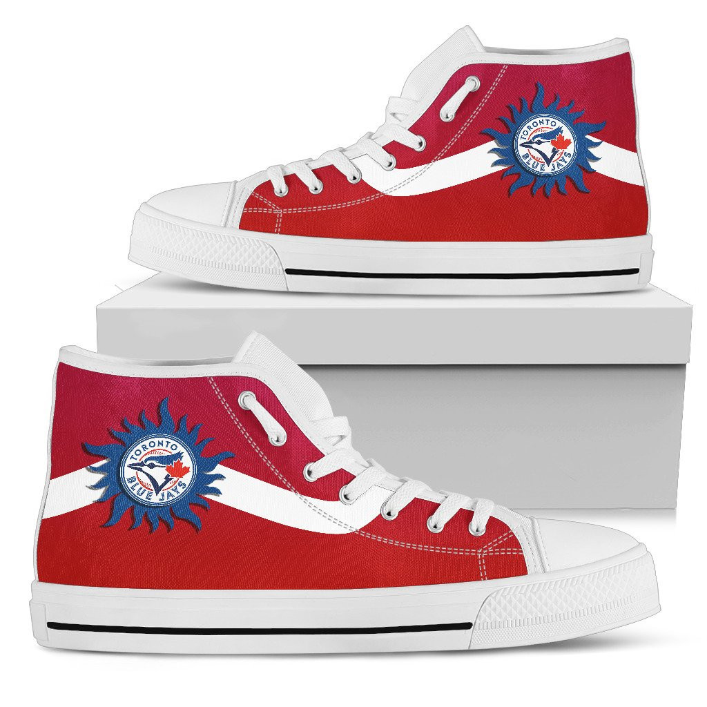 Simple Van Sun Flame Toronto Blue Jays High Top Shoes Printed For Men And Women - Image 2