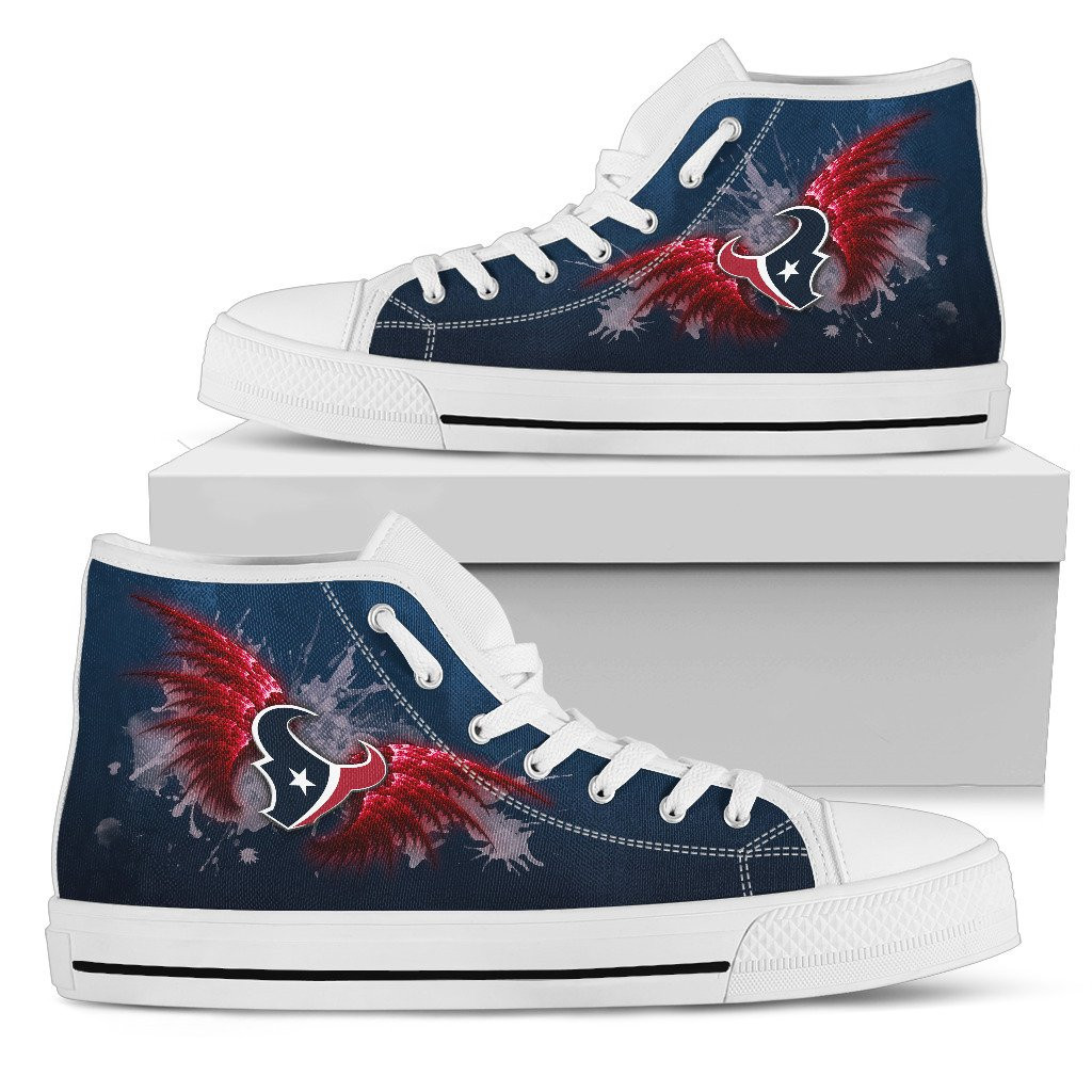 Angel Wings Houston Texans High Top Shoes Printed For Men And Women - Image 2