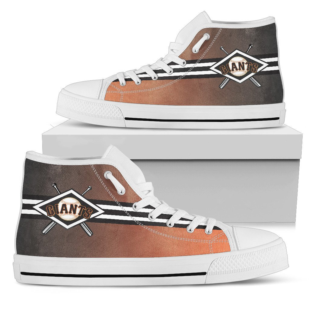 Double Stick Check San Francisco Giants High Top Shoes Printed For Men And Women - Image 2