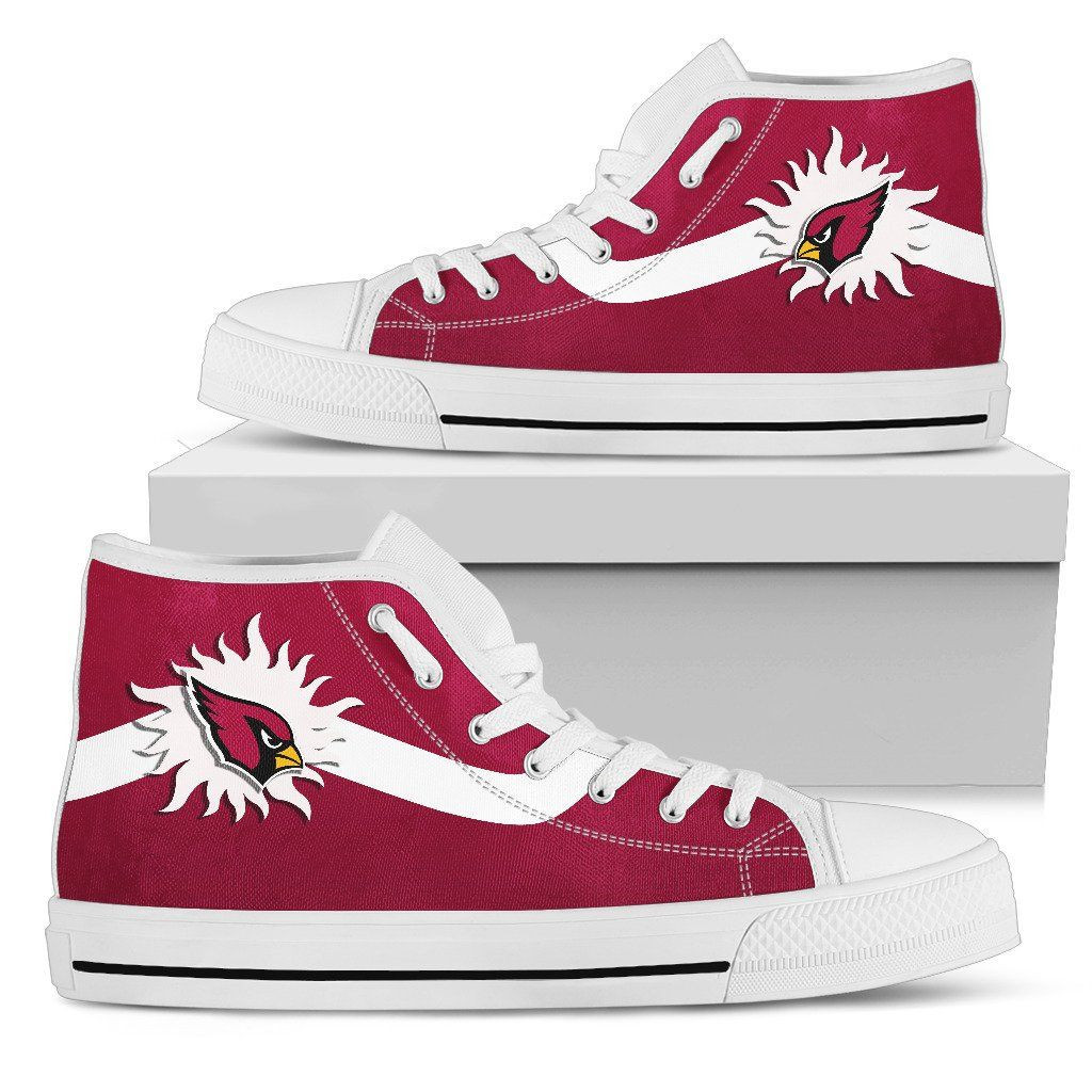 Simple Van Sun Flame Arizona Cardinals High Top Shoes Printed For Men And Women - Image 2