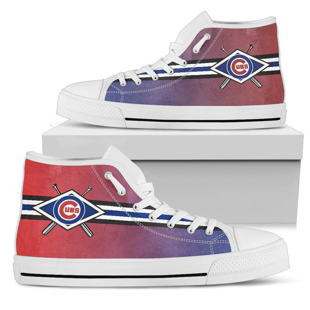 Double Stick Check Chicago Cubs High Top Shoes Printed For Men And Women - Image 2