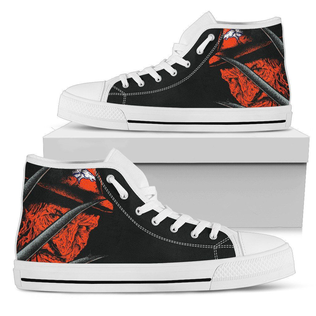 Denver Broncos Nightmare Freddy Colorful High Top Shoes Printed For Men And Women - Image 2