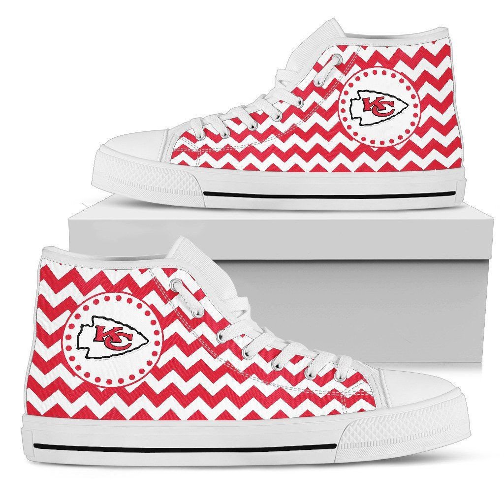 Chevron Broncos Kansas City Chiefs High Top Shoes Printed For Men And Women - Image 2